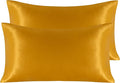 NTBAY 2 Pack Satin King Pillowcases for Hair and Skin, Luxurious and Silky Pillow Cases with Envelope Closure, 20x36 Inches, Golden Brown