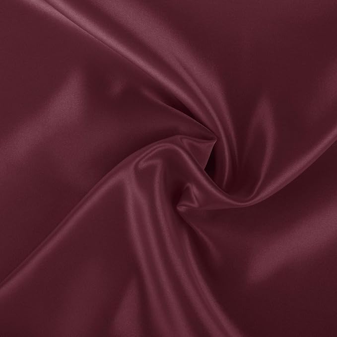 BLISSFORD Satin Pillowcase with Zipper, for Hair and Skin Care, Feels Soft and Cool Like a Silk Pillowcase, Satin Pillow Cases 2 Pack, Slik Pillow Cover, Burgundy, King, Set of 2