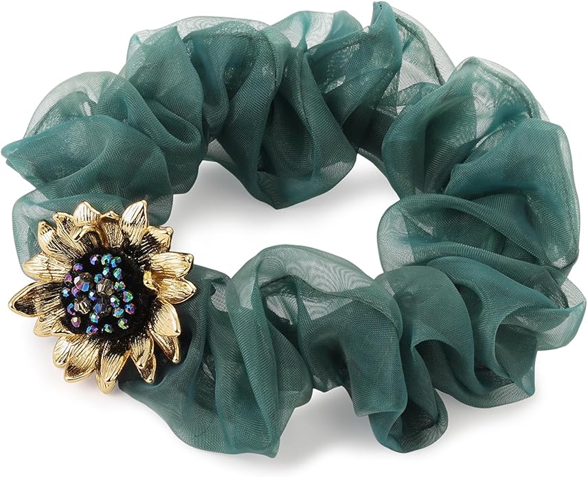 Sunflower Brooch pin with hand beading, She's Free Style Just For You Flower Oil Dropping Brooches for women, Metal Plating Process Safety pins with Nail Bead Crystal