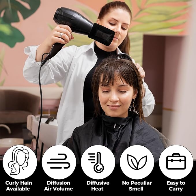 2Pcs Hair Dryer Sock Diffuser Cover, Universal Sponge Hair Dryer Diffuser Cover Hair Dryer Attachment Portable Soft Curly Hair Diffuser Cap for Home Travel Hotel Hairstyling Accessories