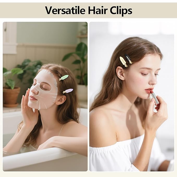 8 Pcs No bend Hair Clips No Crease Makeup Duckbill Clip No Dent Creaseless Flat Alligator Hair Barrettes for Salon Hairstyle Women Girls Accessories (Lemon)