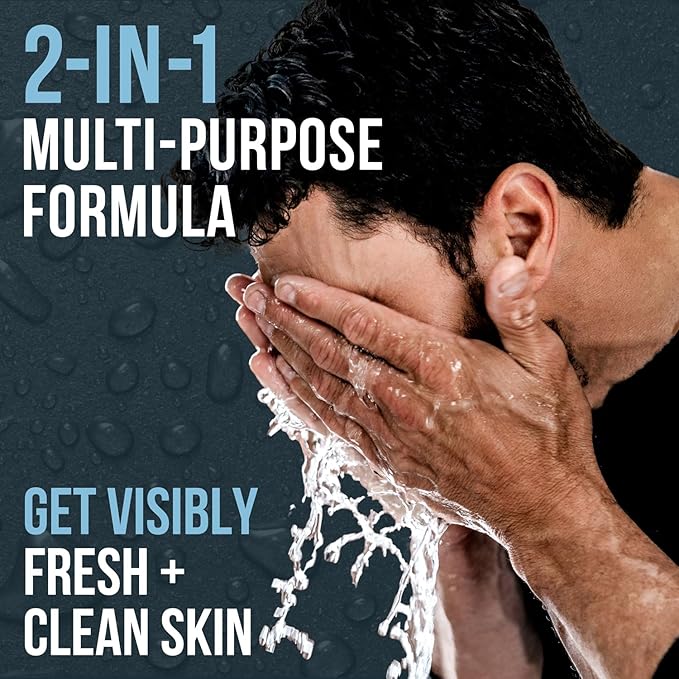 Premium Daily Power Scrub | 8 oz | Exfoliating Mens Face Wash | Deep Cleans + Prevents Breakouts | Face Wash Men's | Natural Ingredients | Made in USA