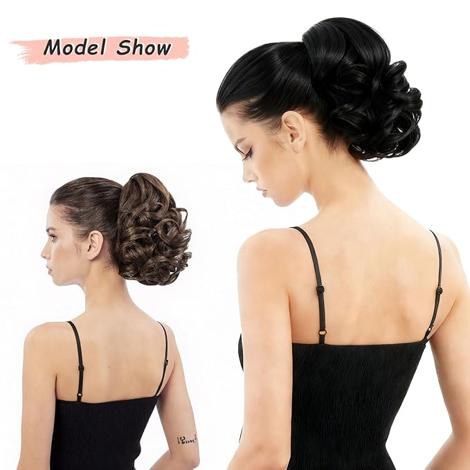 Ponytail Extension, Clip on Ponytails for Women, 9" Claw Clip in Short Curly Wavy Pony Hair Extension for Women - Light Honey Blonde