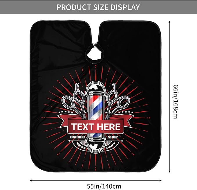 Custom Barber Cape for Men Personalized Professional Hair Cutting Cape with Text for Home Salon Barbershop