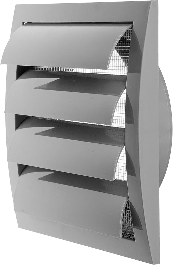 Repa Market 6 Inch Gray Dryer Vent Hood/Duct Cover for Walls or Ducting/ABS Plastic Grille with Flaps & Insect Screen/Exhaust and Dryer Vent Covers for Indoor & Outdoor Use