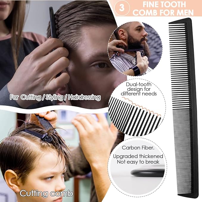 Hair Combs Set, Large Wide Tooth Comb, Rat Tail, Fine Tooth Comb For Women Men Fine Thick Curlys Wet Hair Styling Detangling Parting Cutting (5PCS)