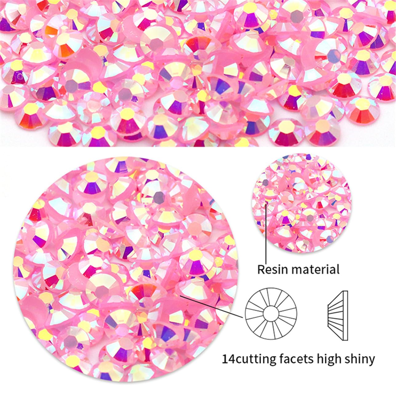 4500 Pcs SS6 2mm AB Flatback Rhinestones for Nails Art Crafts Glitter Round Shine Gems Crystals DIY Clothes Shoes （Citrine AB）