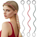 3 Packs Ponytail Holders Hair Ties for Women, Spiral Pony Tails Elastic Braided Hair Holders for Gym Swimming Sports (3pcs25"colorful33)