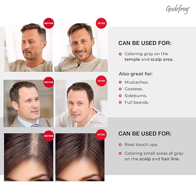 Godefroy Hair Color Kit for Spot Coloring Great For Small Areas Covers Up Gray Hairs Assorted Colors Available 4 Applicaion Kit, Light Brown, 1 Count