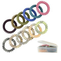 Spiral Hair Ties Set with Box-12Pcs,a Wonderful Gift for Ladies and Girls，Multicolor spiral No Damage hair quality,(12 Colors-5.5cm)