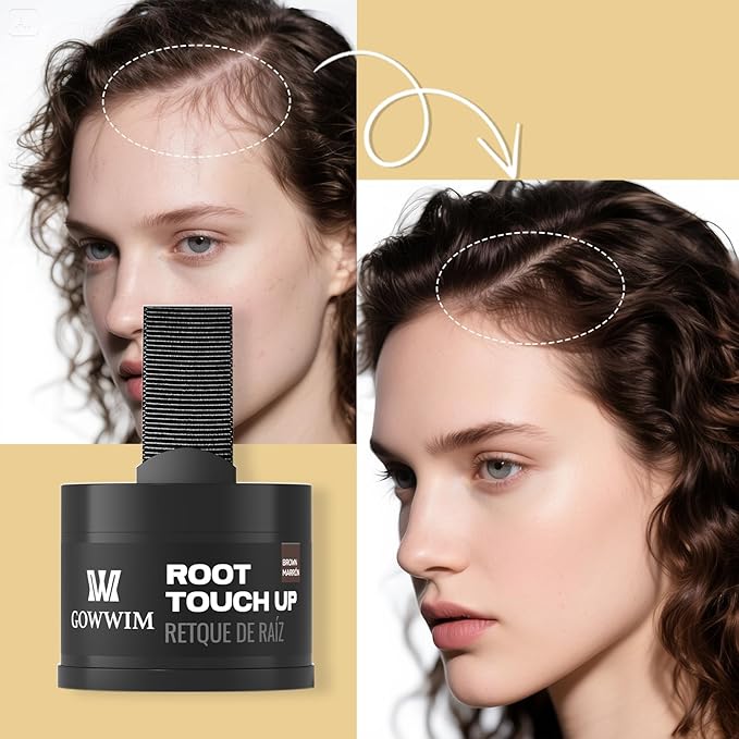 gowwim Hairline Powder (Med-Blonde) Instantly Hair Color Shadow Cover Gray Hair Root, Hair Touch-Up, Thin Hair Powder 0.14 Ounce