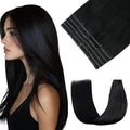 Pinkpearl Invisible Tape in Hair Extensions Human Hair, 20pcs 22inch 60g #1 Jet Black Injection Tape in Extensions Real Remy Straight Seamless Silky Human Hair Injected