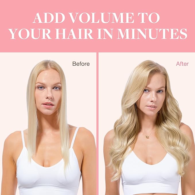 GOO GOO Clip in Hair Extensions Real Human Hair, Remy Human Hair Extensions Clip ins for Women, Natural Human Hair, 26inch 180g 7Pcs, #16/22 Light Blonde Highlighted Golden Blonde
