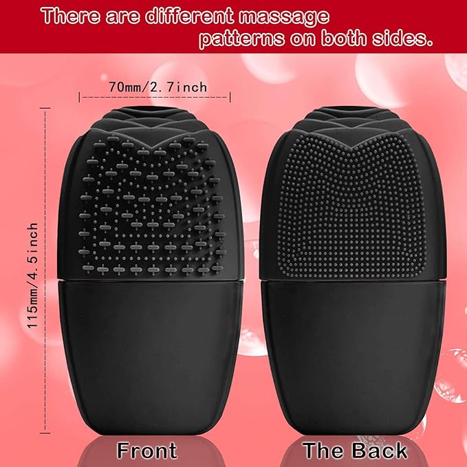 XHJRI Ice Face Roller Massager,Ice Cube Roller for Face, Eyes and Neck Naturally Conditioning and Skin Care,De-Puff Eye Bags,Reduce Migraine Pain,Reusable Massage Silicone Ice Mold (New Black)