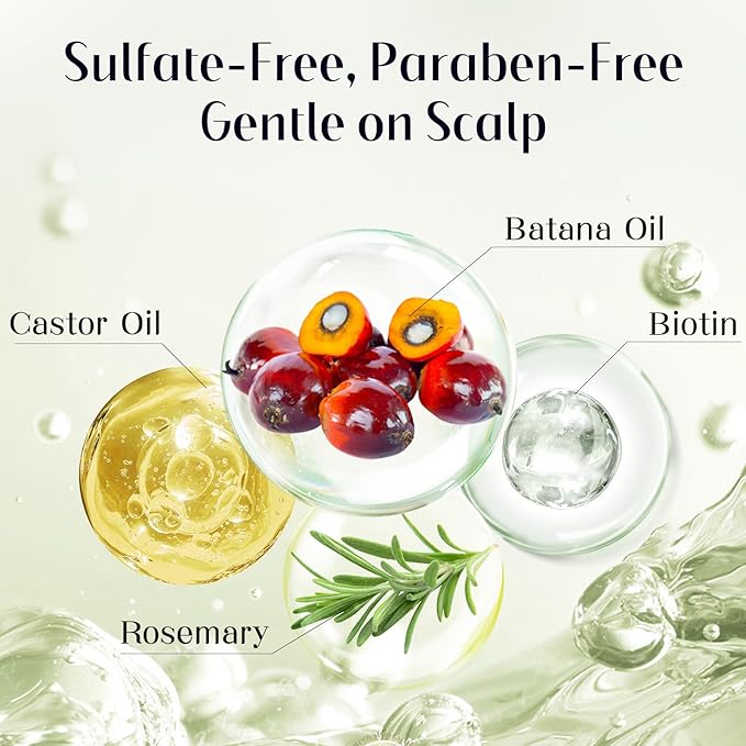 Raw Batana Oil for Hair Growth 4-in-1 Batana Oil with Rosemary, Castor Oils and Biotin for Reduce Hair Loss, Scalp Care, Repair Damaged Hair