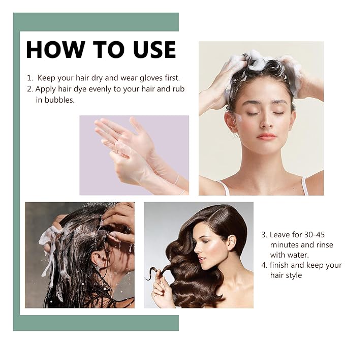 10 PCS Dexe Black Hair Shampoo Instant Hair Dye for Men Women Black Color - Simple to Use - Hair Dye Permanent - Last 30 days - Natural Ingredients, Hair Dye Shampoo Great Choice for Woman&Man