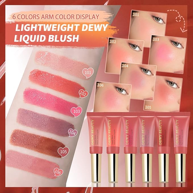 Liquid Blush Makeup Wand, Cream Liquid Blush with Cushion Applicator For Cheeks Tint, Natural-looking, Glow Dewy Finish, Weightless Blendable Liquid Blush Stick | #102 ENERGETIC-Coral Orange