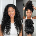 360 Deep Wave Lace Front Wigs Human Hair 200% Density 360 HD Lace Front Wigs Deep Wave Pre Plucked With Baby Hair Curly Full Lace Wig with Adjustable Straps for Women (20 Inch)