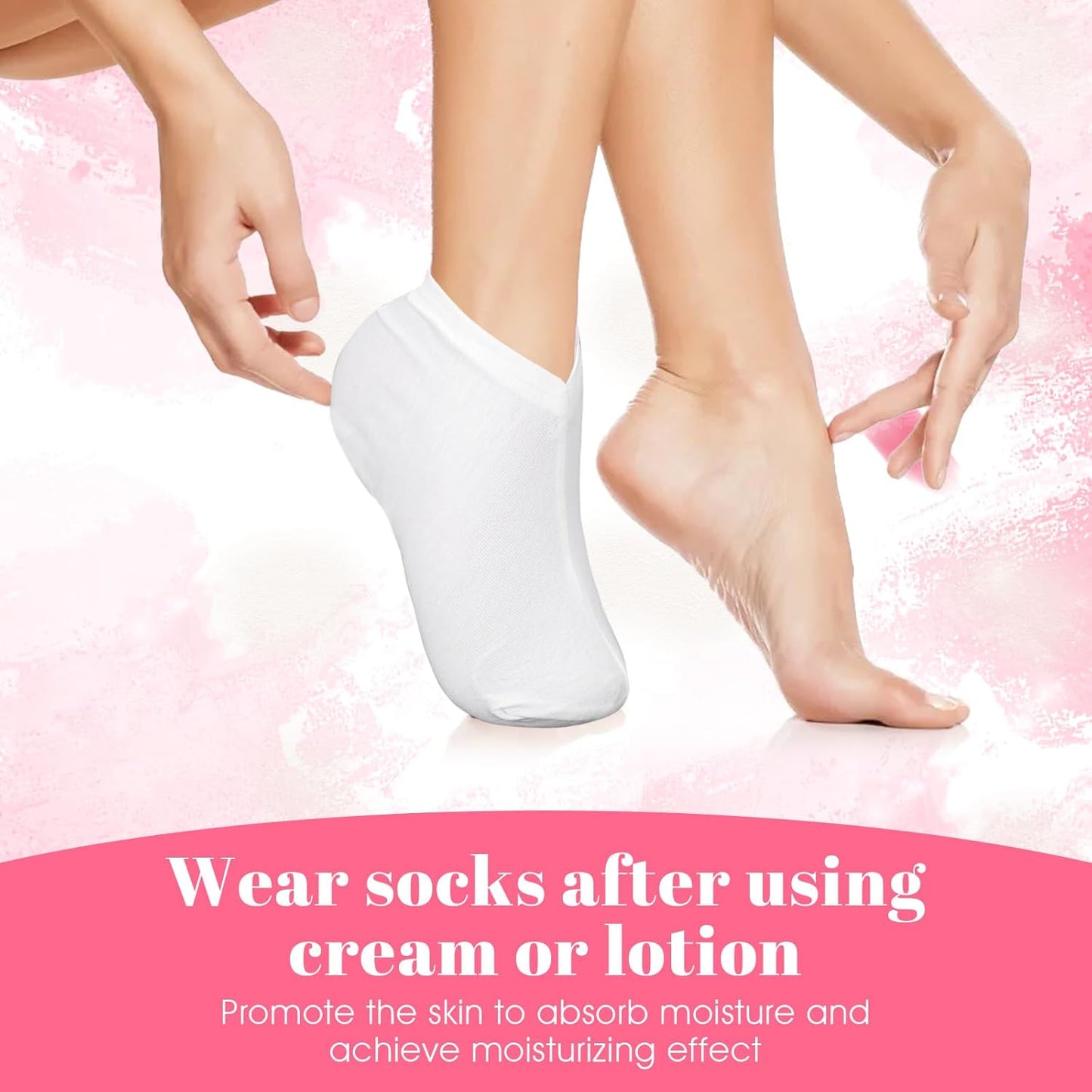 3 Pairs Moisturizing Socks Overnight Cotton Lotion Foot Cover Mask Moisture Enhancing Socks Absorbing Spa Feet Sleeve for Dry Care Cosmetic Women Men Beauty Pedicure