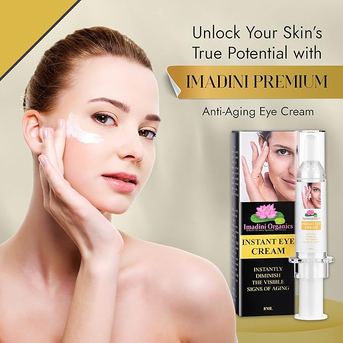 Imadini Natural Eye Wrinkle Cream, Remove Eye Bag Dark Circles, Reduce Puffiness & Eye Wrinkle, Ideal Eye Bag Cream For Both Men & Women– 8ml