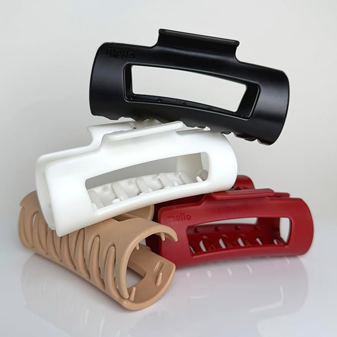 The Original Mello Hair Claw Clip Squishy Claw Clip Made in Korea Patent Pending 30021976 (Brown, Medium)