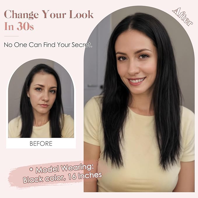 Hairro Human Hair Toppers Free Parted, 3.5x4.7 Base Hand-wovened 100% Real Hairpieces, with Invisible Clips-in for Women, for High Hairline/Adding Volume on Top, 10 Inch Cocoa Brown