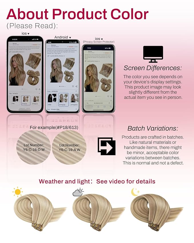 Moresoo Clip in Hair Extensions Human Hair Blonde with Brown Human Hair Extensions Clip ins Golden Brown with Medium Blonde to Add Highlights for Women Short 80g/5pcs Double Weft 14in