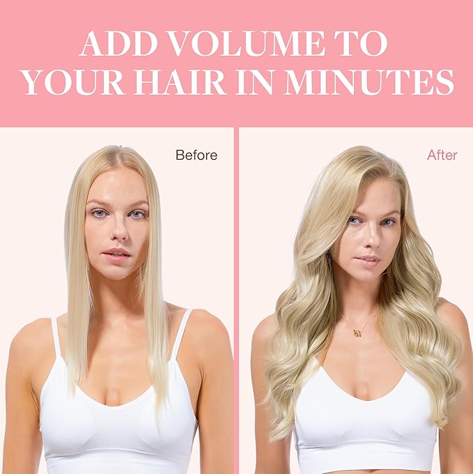 GOO GOO Clip in Hair Extensions Real Human Hair, Remy Human Hair Extensions Clip ins for Women, Natural Human Hair, 20inch 160g 7Pcs, #60A Platinum Blonde