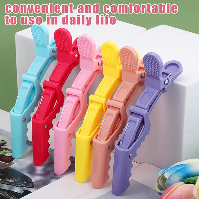 50Pcs Alligator Hair Clips,Professional Hair Styling Clips for Styling Sectioning,Plastic Non Slip Hair Clips for Women with Wide Teeth & Double-Hinged Design(Multicolor)