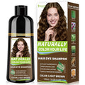 Light Brown Hair Dye Shampoo for Women & Men, 15 Min Gray Coverage, 3 in 1 Semi-Permanent Color with Natural Herbal Ingredients, Lasts 60 Days