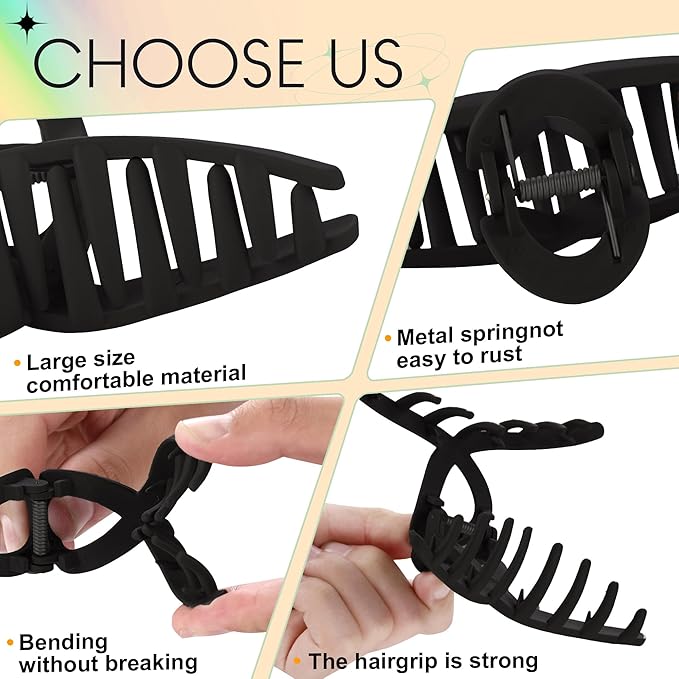 4Pcs Cloud Claw Clips for Women, 4.7 Inch Non-Slip Strong Hold Hair Claws, Unbreakable & Durable TPEE-Silicone Blend, Large Bendable Cozy Hair Clip for Thin/Thick/Curly Hair, All-Day Comfort