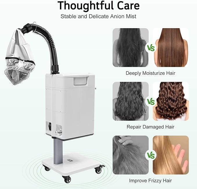 Nano Hair Steamer Machine Processor, Professional Hair Dryer, 500W Professional Hair Treatment Machine for Hair Drying, Heating, Perm Styling Salon SPA (500W Style2)