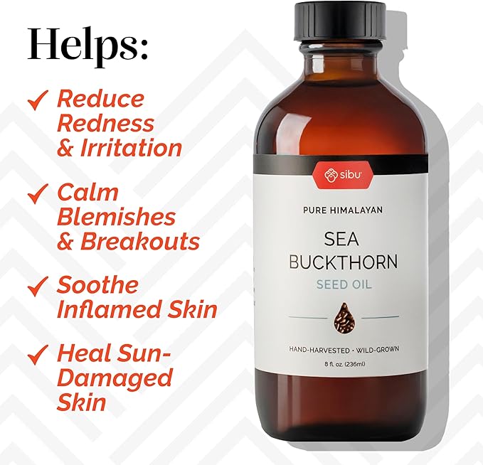 sibu Premium Himalayan Sea Buckthorn Seed Oil, 2 oz