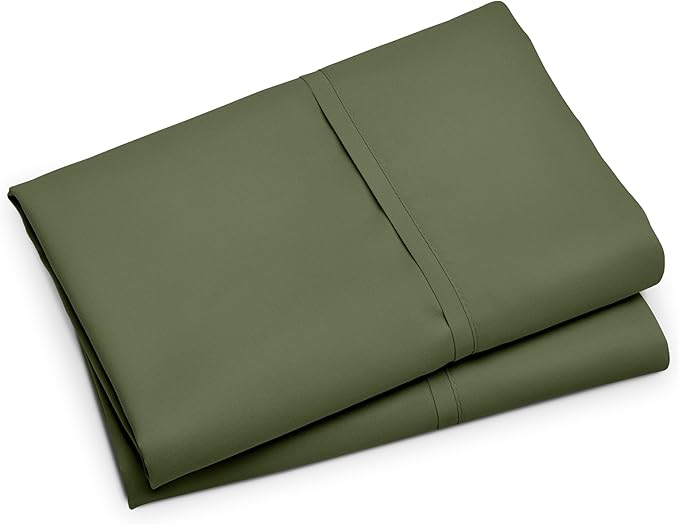 Bare Home Microfiber Pillow Cases - King Size Set of 2 - Cooling Pillowcases - Double Brushed - Cypress Pillowcases 2 Pack - Easy Care (King Pillowcase Set of 2, Cypress)