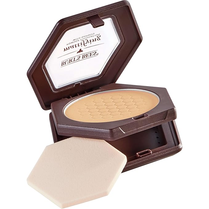 Burt’s Bees 100% Natural Origin Mattifying Powder Foundation, Bamboo, 0.3 Ounce, Packaging May Vary