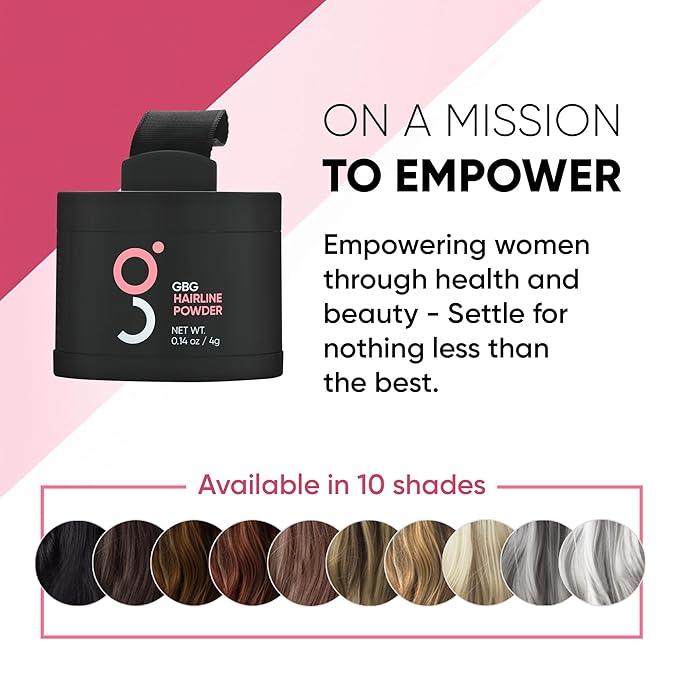 GBG Hairline Powder, Dark Blonde - 48-Hour Coverage Root Touch Up Powder for Bald Spots, Instant Hair Loss Concealer & Brightening Highlights - Hair Fillers for Thinning Hair for Women & Men, 4g