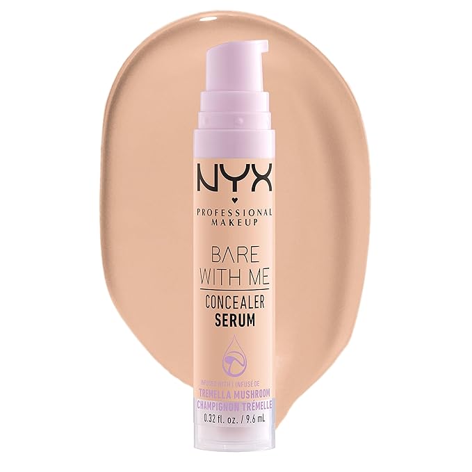 NYX PROFESSIONAL MAKEUP Plump Right Back Plumping Serum & Primer, With Hyaluronic Acid & Bare With Me Concealer Serum, Up To 24Hr Hydration - Vanilla