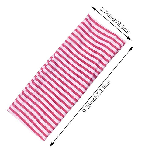 4PCS Striped Headbands for Women - Non-Slip Cotton Cloth Wide Elastic Stretchy Fashion Head Bands, Soft Fabric Hair Accessories for Yoga, Running, Workout