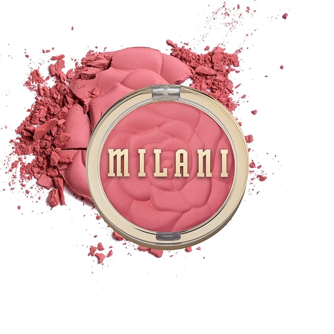 Milani Rose Blush, Powder Blush for Cheeks, Cruelty Free Makeup - Shape, Contour & Highlight Face for a Natural Matte Finish -Wild Rose