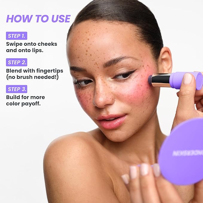 Wonderskin PHLush Stick - Multi-Use Blush Stick, Cream Blush for Cheeks and Lips - pH-Activated, Cooling & Nourishing Cheek Stain Makeup