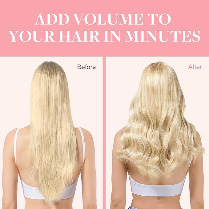 GOO GOO Clip in Hair Extensions Real Human Hair, Remy Human Hair Extensions Clip ins for Women, Natural Human Hair, 14inch 120g 7Pcs, 613R Bleach Blonde