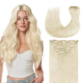 GOO GOO Clip in Hair Extensions Real Human Hair, Remy Human Hair Extensions Clip ins for Women, Natural Human Hair, 22inch 120g 7Pcs, #1000