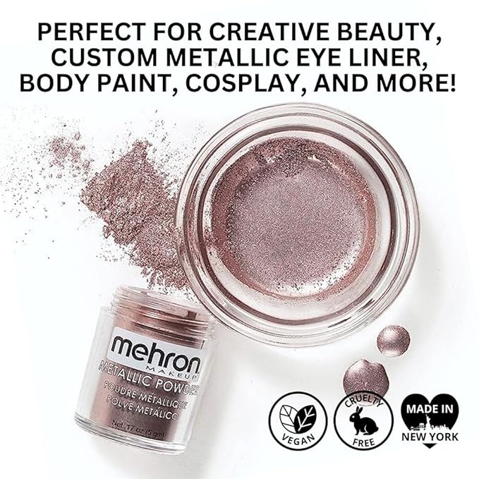 Mehron Makeup Metallic Powder (.17 oz) with Mixing Liquid (1 oz) (LAVENDER)