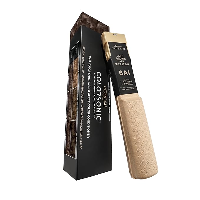 L'Oreal Paris Colorsonic Permanent Hair Dye Cartridge, Hair Color for Root Touch Up, Gray Coverage or All Over Color in just 5 Minutes, 6AI Light Iridescent Ash Brown (Coloring Device Sold Separately)