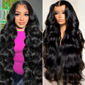 32 Inch 13x6 Lace Front Wigs Human Hair 200 Density Body Wave HD Lace Front Wigs Human Hair Pre Plucked Natural Color Glueless Wig 100% Virgin Human Hair Lace Front Wigs for Women