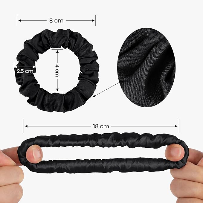 LILYSILK Pure Silk Scrunchies for Women Colorful Hair Bow Ties- Girls- Unique Bobble Elastics Hair Scrunchy- Soft Cute (10pc-Mini)