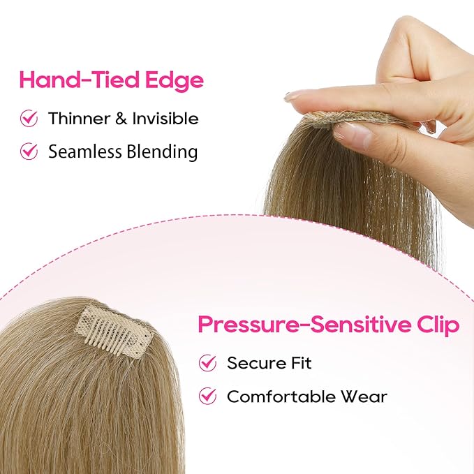 REECHO Clip in Hair Volumizer, 2PCS 6 inch Short Thick Clip in Hairpieces Adding Extra Volume Hair Extensions for Women (Honey Blonde with Highlights)
