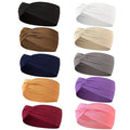 10PCS Headbands for Women Hair Cotton Headband Non-slip Stretchy Elastic Head Wrap Holder Hair (Wine Bed & Wood Yellow & Navy Blue & Dark Pink & Dark Purple & Curry & Dark Grey & Dark Curry & Black)