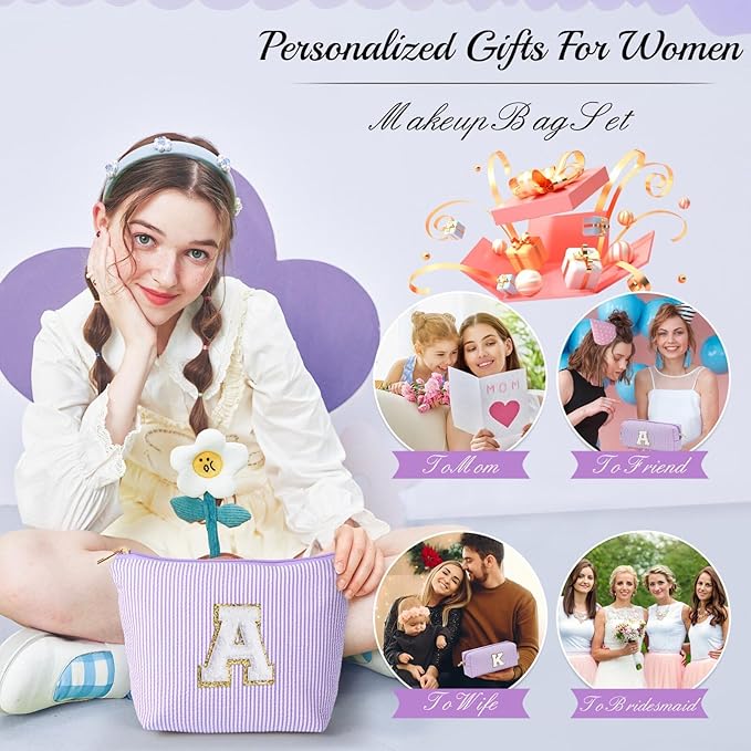 YOOLIFE Daughter Gifts Cosmetic Bag - Make Up Bag for Women - Personalized Bridesmaid Gifts - Travel Size Toiletries