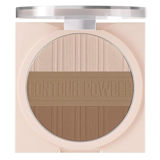 Contour Powder Makeup Palette Matte Shimmer Face Sculpting Shading Silky Smooth Tone Tuning Flawless Pressed Powder Bronzer for Warm Skin Tone, 01 Warm Brown